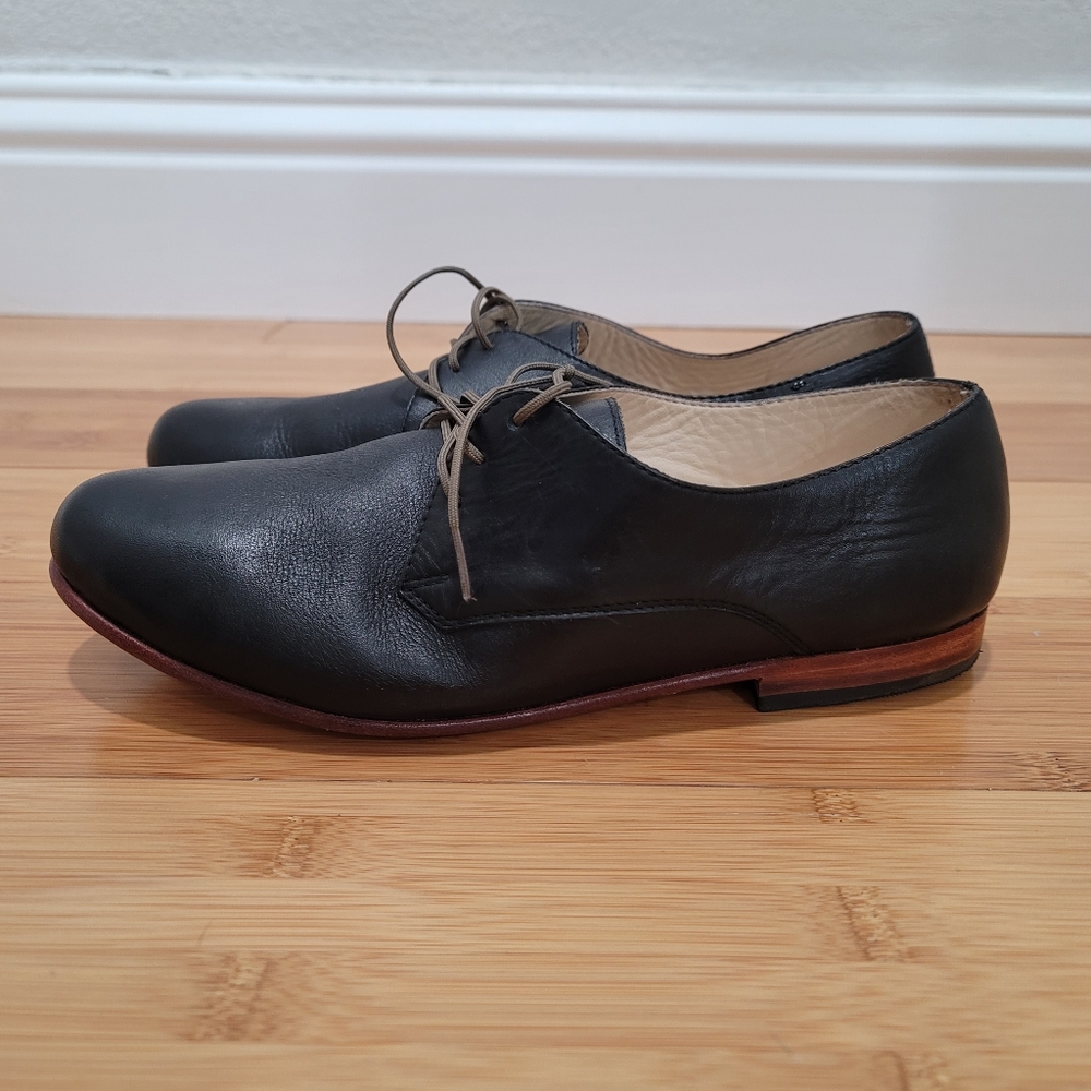 Nisolo Black Leather Lace Up Oxford Dress shoes womens size 8